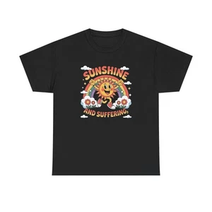 Sunshine And Suffering Graphic T Shirt NEW Heavy Cotton Tee - Picture 1 of 5