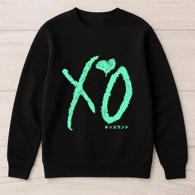 Толстовка с логотипом The Weeknd Xo, зеленый свитер пуловер с символом Xo Merch Streetwear - Изображение 1 из 4