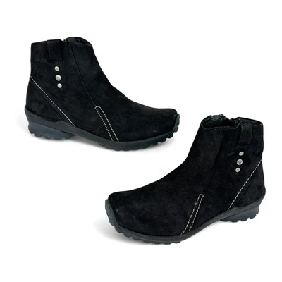 Wolky женщин Zion WR водонепроницаемый ботинок ботинки 39 США 8 кожи черный стороны молнии - Изображение 1 из 4