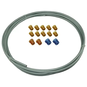 OE Steel Brake Line 25 Tubing Kit 1/4 OD Coil Roll and SAE Tube Nut Fittings - Foto 1 di 9