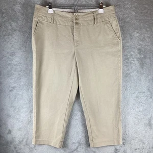 Ana A New Approach Pants Women's Size 16W Chino Crop Khaki Tan Stretch - Picture 1 of 13