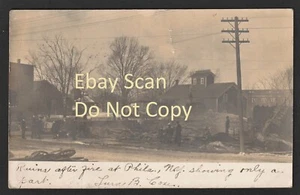 RARE Real Photo Postcard - FIRE Philadelphia NY - 1906 RPPC Jefferson County - Foto 1 di 2