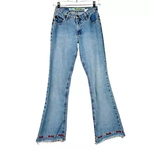Mudd Vintage Y2K Jeans Flare Leg Raw Hem 00s 90s Retro Size 3 - Picture 1 of 6