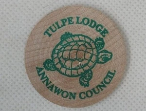 WWW NOAC 2015 TULPE LODGE ANNAWON COUNCIL WOODEN NICKEL - Picture 1 of 2