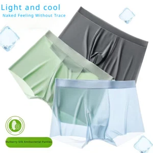 Ice silk briefs antibacterial mulberry cool summer underpants underwear for men - Picture 1 of 17