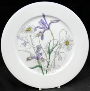 Block Hillside Dinner Plate with Floral Motif Daisies and Irises - Picture 1 of 4