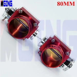 UNIVERSAL 80MM 3.15" THROTTLE BODY INTAKE MANIFOLD BILLET HIGH FLOW ALUMINUM 2PC - Picture 1 of 4