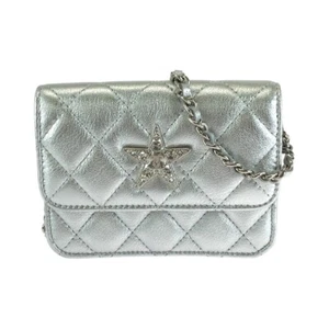 CHANEL Matrasse COCO Mark Star ChainShoulder Bag Silver lambskin/Rhinestone CC - Picture 1 of 10