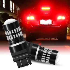 2X 3157 AUXITO 3156 Flash Strobe Brake Blinking Stop Red Light LED Bulb For Ford - Picture 1 of 12