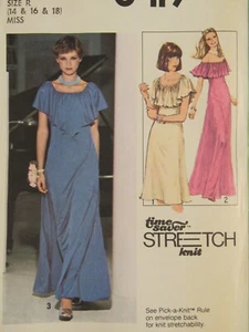 Lovely VTG 78 SIMPLICITY 8419 Misses Knit Dress in 2 Lengths PATTERN 14-16-18 - Picture 1 of 3