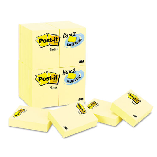 Post-It Notes Value Pk 24 Pads Canary Yellow 1 1/2 X 2 65324VAD