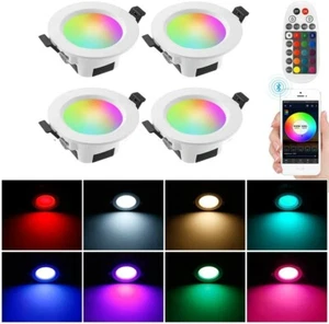 4 LED Recessed Round Smart Downlight 5W 220-240V, 350LM, Bluetooth & APP - Picture 1 of 9