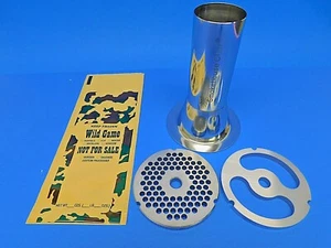 #32 x 2" Meat Grinder Bag Stuffing Tube & Stuffer plate & Burger plate & Bags - Picture 1 of 6