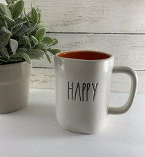 RAE DUNN by Magenta 2019 Orange LL HAPPY HALLOWEEN Double Sided Coffee Tea Mug