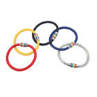 5pcs Woven Wristband Set Red Blue Silver Yellow Navy Blue Magnetic Clasp Bra HOI