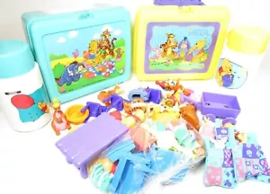Par de Colección Winnie the Pooh Años 90 Lunch Box con Termos + Muchas Figuras, Mattel - Imagen 1 de 5