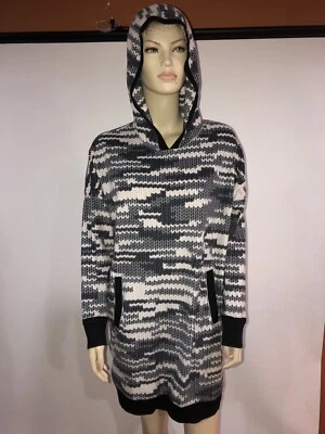 Simply Vera Wang Womens Sleep Lounge Tunic Hooded Fleece Long Sleeve Gray - Image 1 of 4