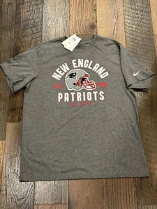 New England Patriots NFL Men's Nike Gray Logo Tee Shirt Size XL - NWT - Picture 1 of 7