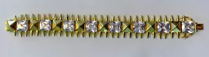 7" 23mm nOir Jewelry Womens CZ Spike Gold-Tone Bracelet Edgy Trendy Modern - Picture 1 of 5