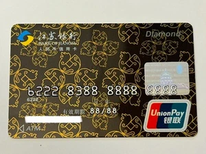 Tarjeta de crédito Bank of Jiangsu▪️Diamante▪️Muestra▪️Sin firmar▪️Solo coleccionable - Imagen 1 de 2
