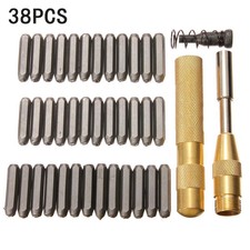 38Pcs 1/8inch Steel Number Letter Hand Stamp Kit for Soft Metal Plastic Leather