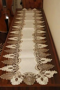 Elegantly embroidered lace top quality table runners for furniture & home deco - Picture 1 of 3