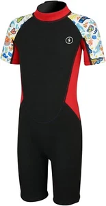 NEW Dark Lightning Shorty Wetsuits for Kids Boys Girls, 2MM Neoprene SZ XS - Picture 1 of 5