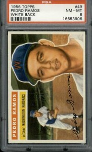 1956 Topps #49 Pedro Ramos PSA 8