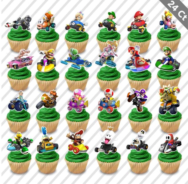 Super Cake Topper Mario Kart Princesa Peach Kong cifras de juguete Set de 6  suministros para fiestas de cumpleaños de dibujos animados Figura  decorativa (bloque de construcción mari) : : Alimentos y