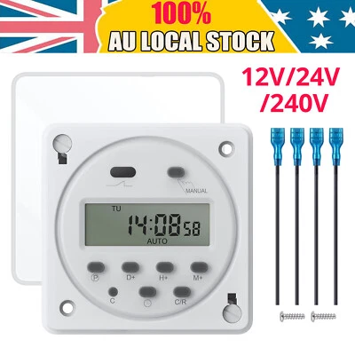 12V/24V/240V Timer Switch Digital Programmable Control LCD Time Relay Day/Week - image 1 of 4