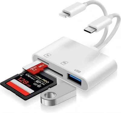 3 in 1 USB C Micro SD Kartenleser, SD-Karten Adapter - Bild 1 von 4