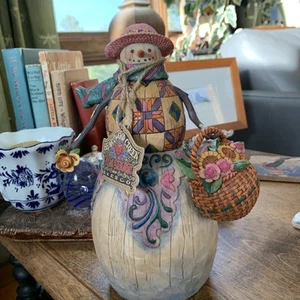 Jim shore heartwood creek "winters promise" spring snowman 2003 w original tag - Picture 1 of 12