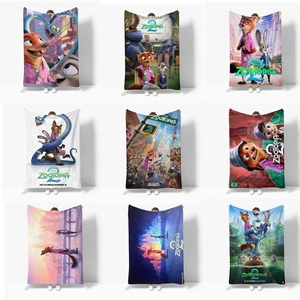 Cosplay Zootopia 2 Rabbit Judy Fox Nick 3D Halloween Fleece Blanket Large Throw - Picture 1 of 40