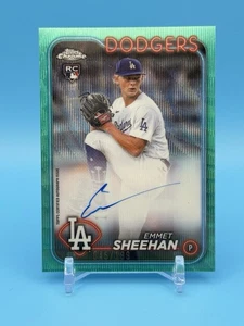 2024 Topps Chrome Emmet Sheehan Aqua Auto /199 #RA-ESH Dodgers - Picture 1 of 3