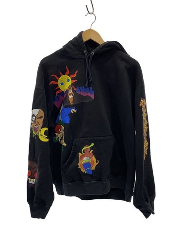 Felpa Supreme con cappuccio L cotone nero usata