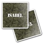 2x 10cm Vinyl Stickers Name Isabel Letter Lettering