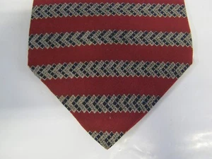 KENNETH COLE 56 x 4 Maroon Gray Stripe SILK Tie Necktie 13228 - Picture 1 of 3