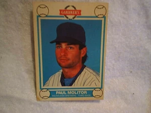1989 PAUL MOLITOR GARDNER'S BREAD BASEBALL CARD #1,Milwaukee Brewers,mlb,rare. - Picture 1 of 2