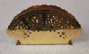 Vintage Brass Ornate Napkin Holder Italy Silverplate  - Picture 1 of 4