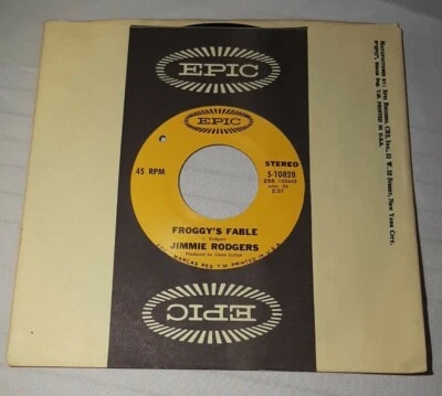 Jimmie Rodgers NM 45 Daylight Lights the Dawning / Froggy's Fable Epic 5-10828 - Image 1 of 2