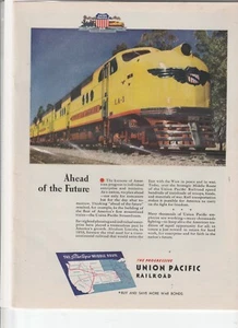 "Anuncio original de la revista Union Pacific Railroad 1944 "Adelante del futuro" - Imagen 1 de 1
