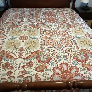 Edredón completo Pottery Barn Queen CORA cachemira reversible 100 % algodón 88"" X 90"" nuevo sin etiquetas - Imagen 1 de 7
