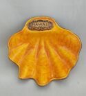 Shell Shaped Orange ceramic trinket dish Treasure craft of Hawaii Vintage tiki