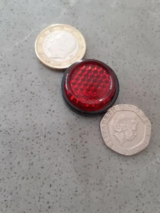 Small Motorcycle Red Rear Reflector - MOT Legal - Tail Tidy - ROUND - Jul! - Picture 1 of 4