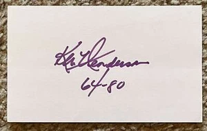 Ken Henderson signed card - Giants White Sox debut 1965 - Picture 1 of 1