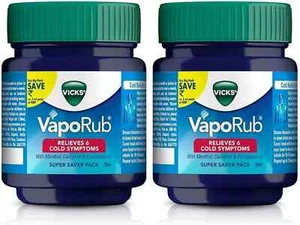 2 X Vicks Vaporub Vaporize Blocked Nose Cough Cold Nasal Congestion Headache 50g - Picture 1 of 7