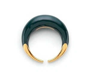 (SIN IMPUESTO ADUANERO) BOTTEGA VENETA Columna Verde y Oro Plata Anillo Redondo 9 EE. UU. / 19 - Imagen 1 de 11