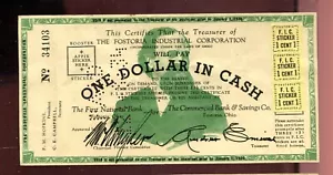 1934 Fostoria Industrial Corp Depression Scrip $1 One Dollar Obsolete Scrip XF - Picture 1 of 2