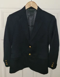 Vtg. Polo Ralph Lauren Boys USA made Sport Suit Jacket Sz. 12 Blue gold buttons  - Picture 1 of 9