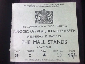coronation ticket 1937 - Picture 1 of 4